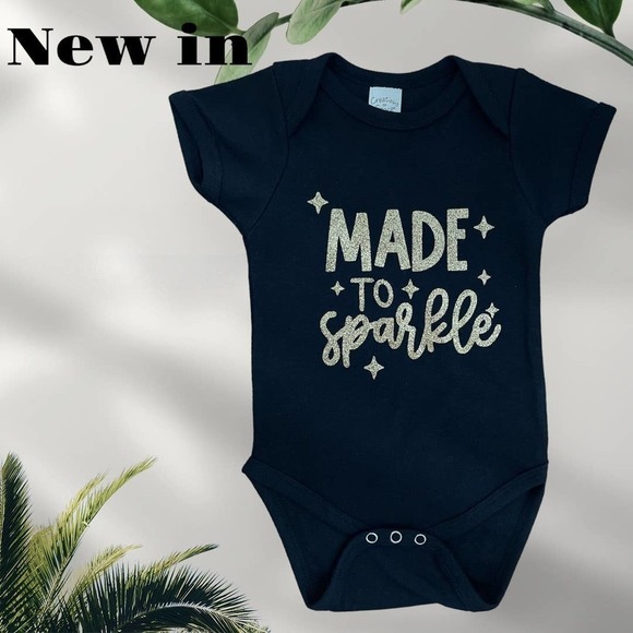 MADE TO SPARKLE‎ Infant/Baby Creeper|One-Piece Bodysuit|Cute|Baby Shower Gift - Picture 1 of 5